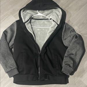 Black and Gray Hooded Jacket